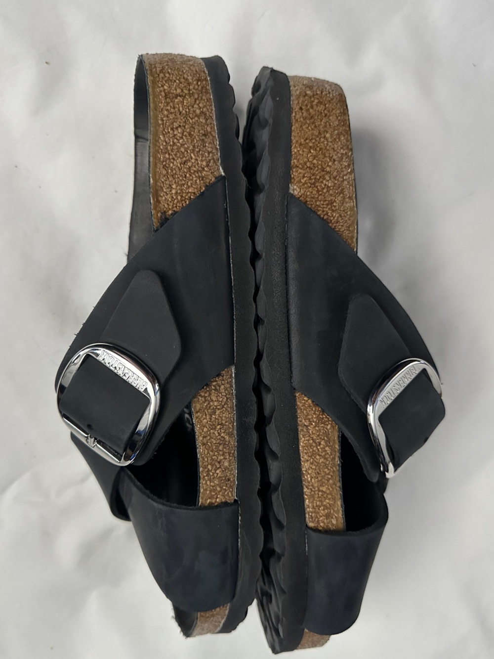 Birkenstock Black oiled leather big buckle Sienna size 40 regular EUC - Picture 3 of 5